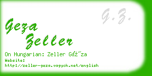 geza zeller business card